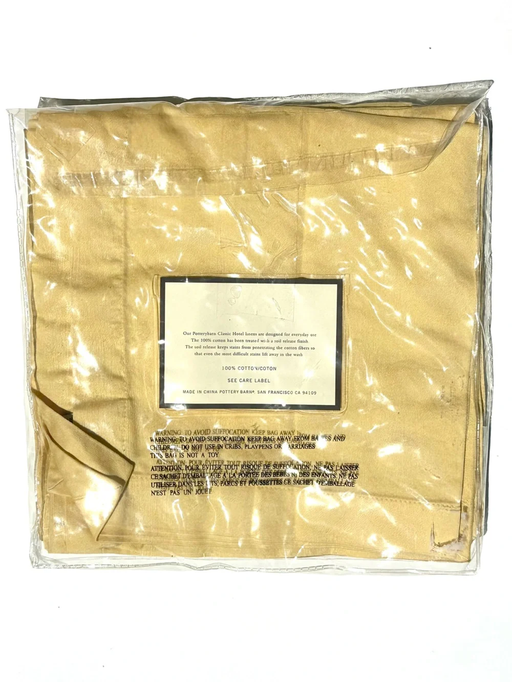 6 New Pottery Barn Classic Hotel Dinner Napkins - Yellow